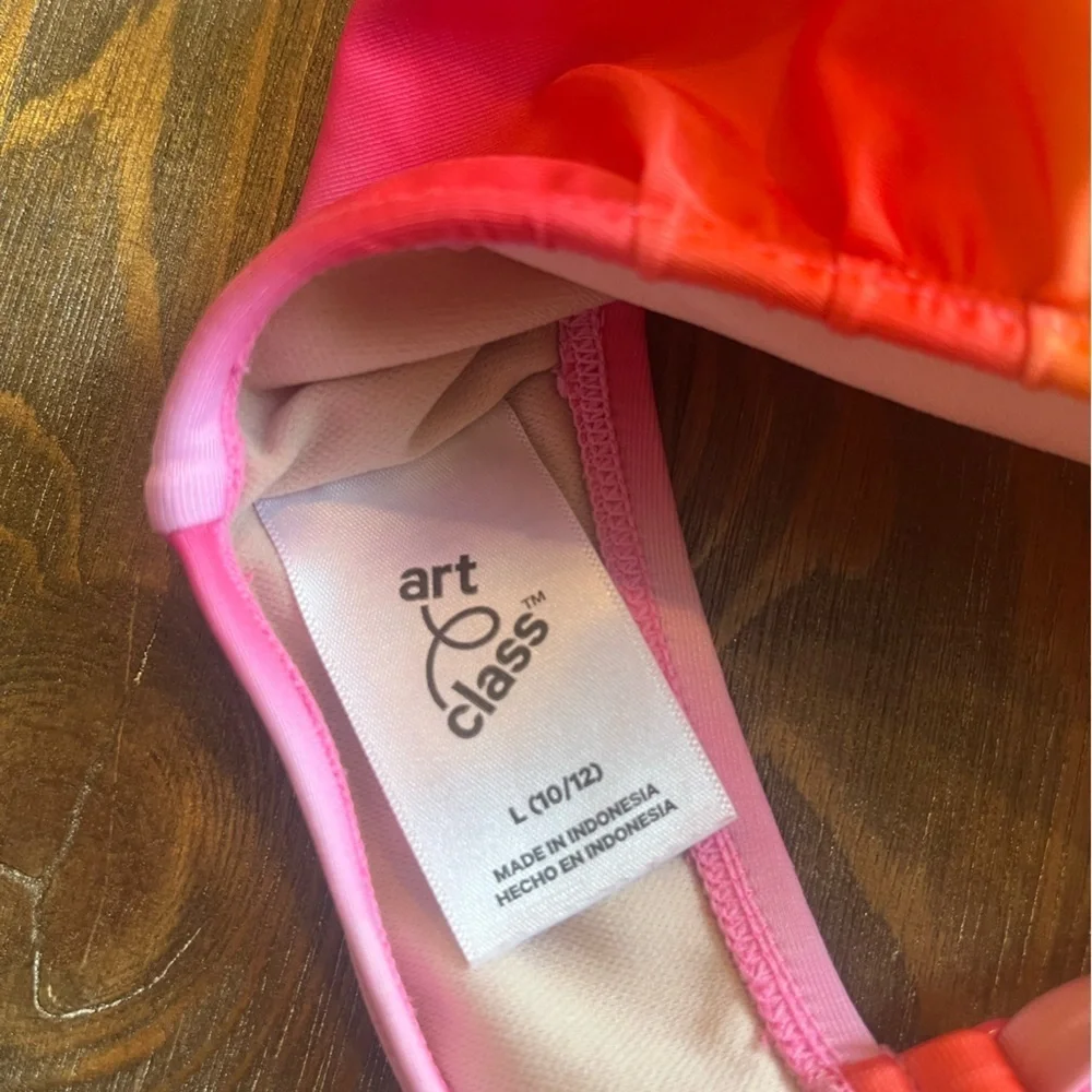 Art Class Vibrant Pink and Orange Bikini Set